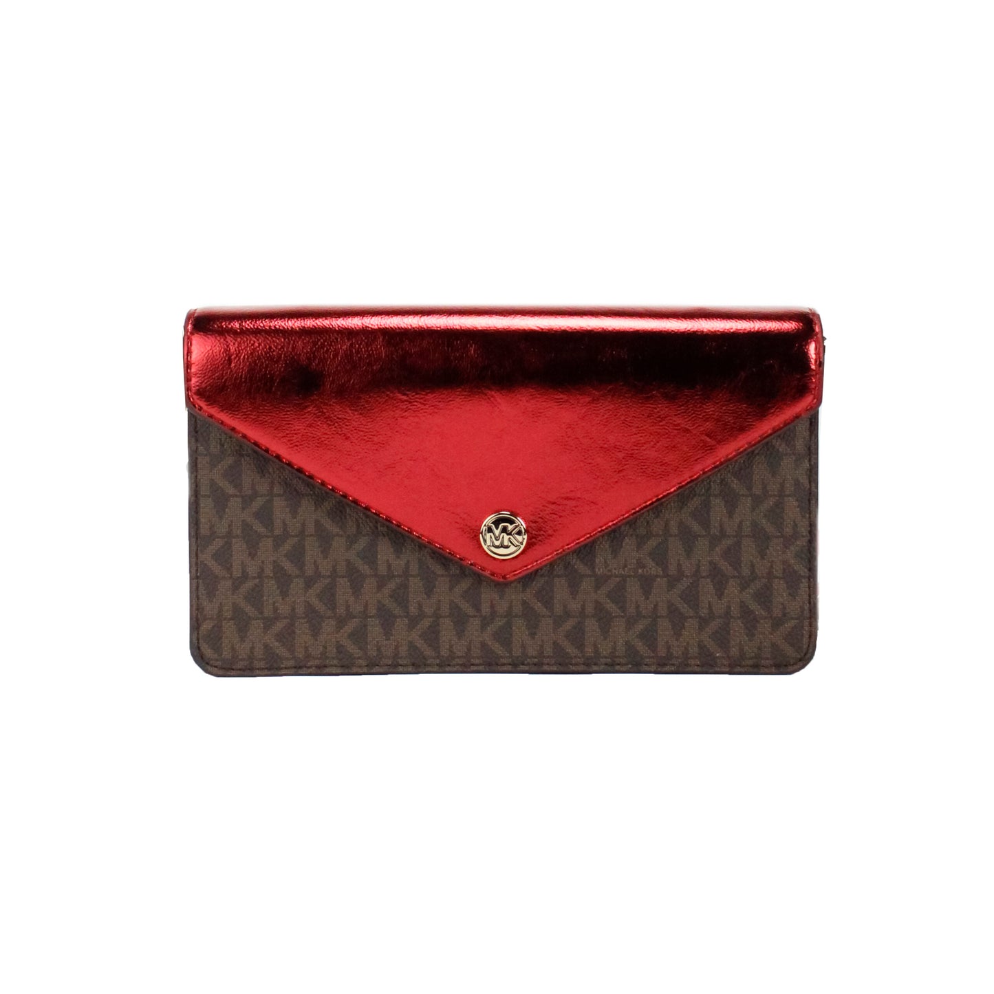 Michael Kors Jet Set Travel Crimson Small Flap Clutch Crossbody Bag