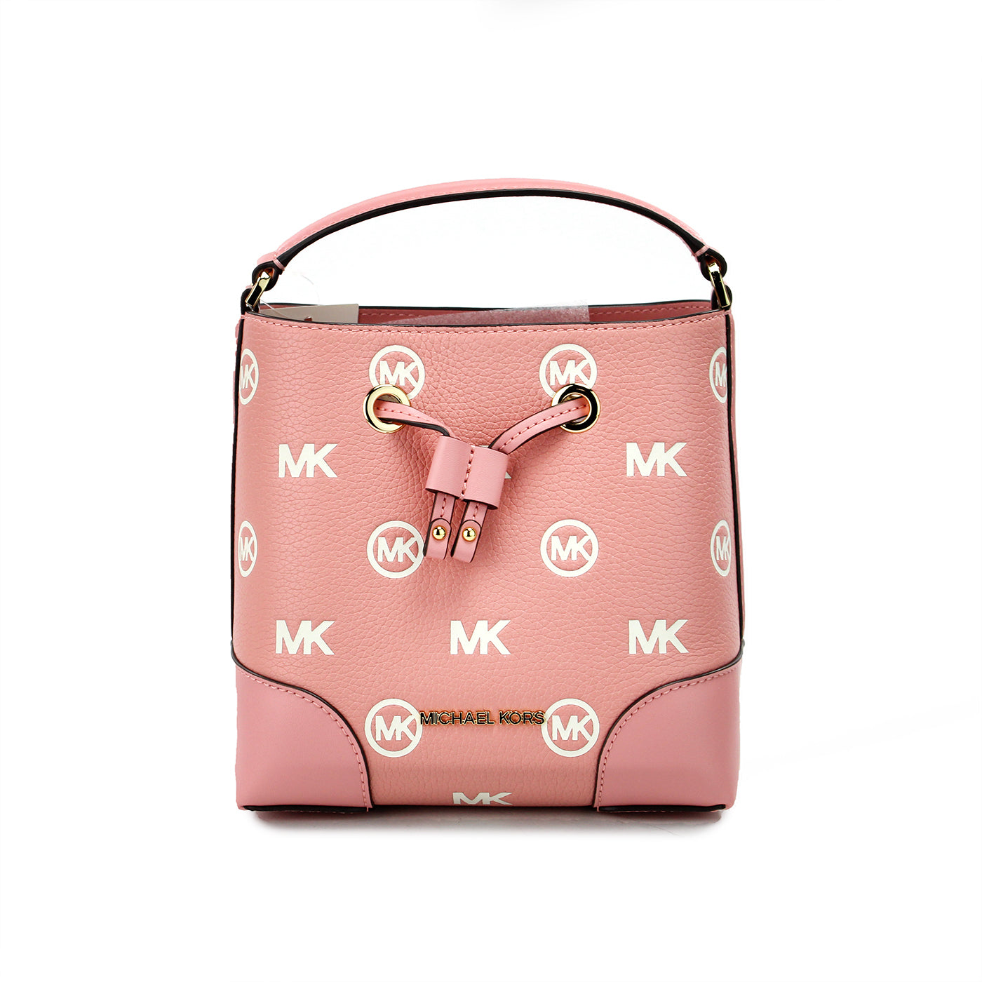 Michael Kors Mercer Kleine Beutel-Umhängetasche mit Primrose-Prägung und Kordelzug