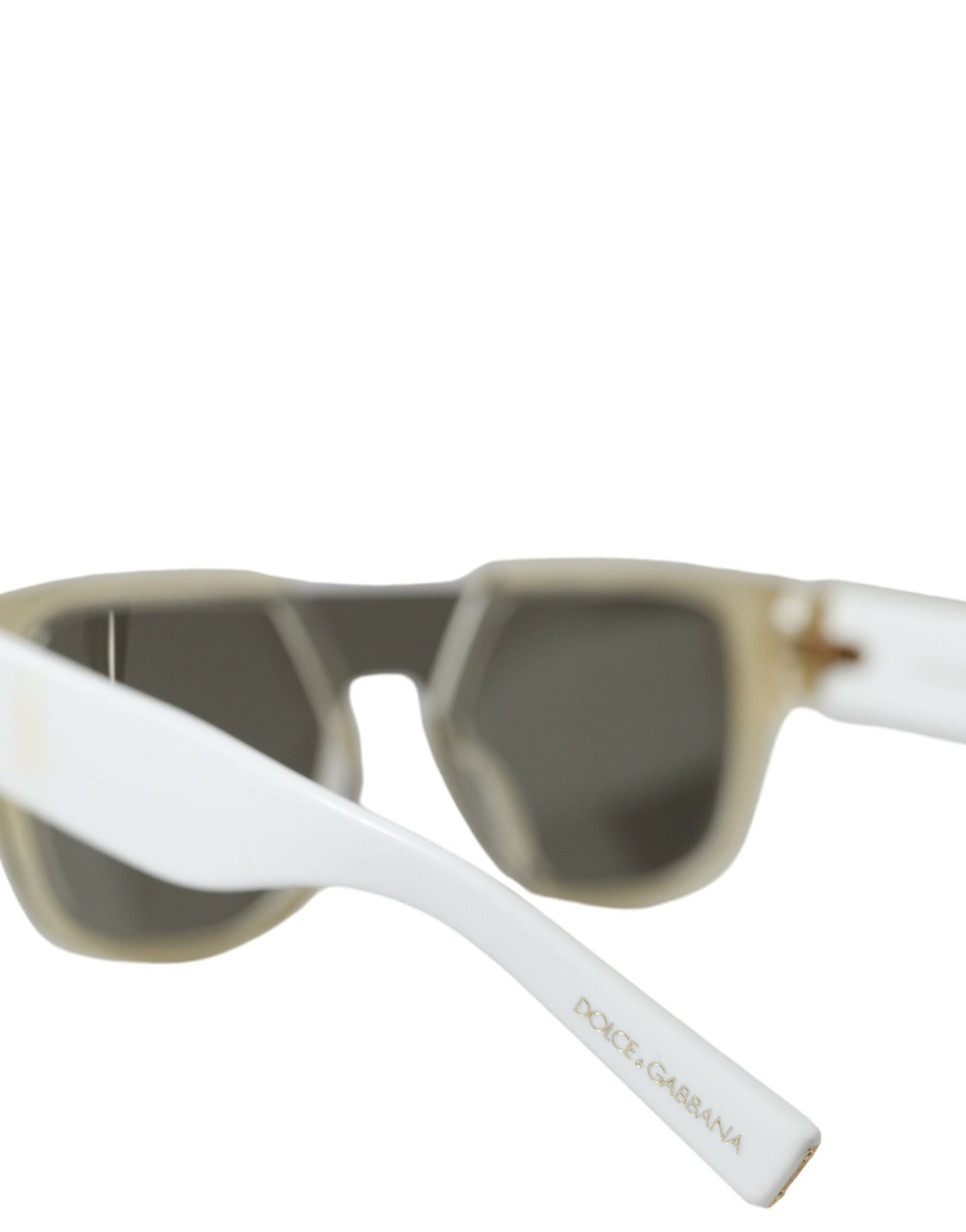 Dolce &amp; Gabbana Schicke Designer-Sonnenbrille aus weißem Acetat