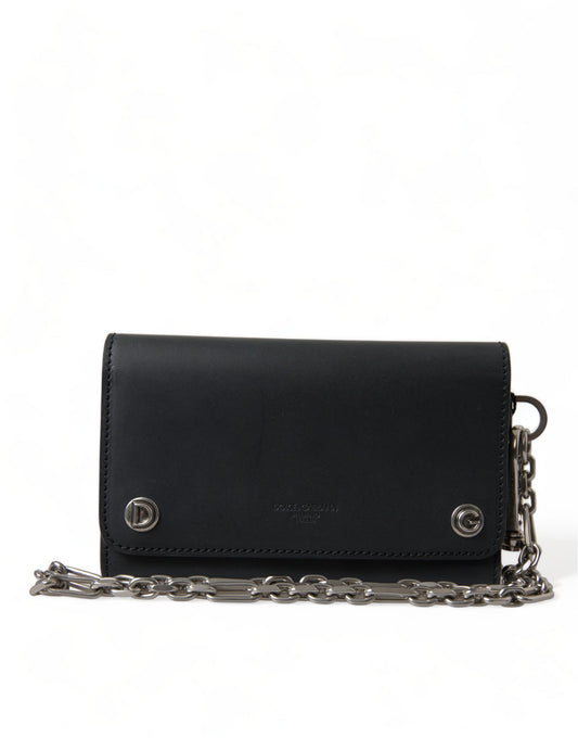 Dolce & Gabbana Elegant Black Leather Shoulder Bag