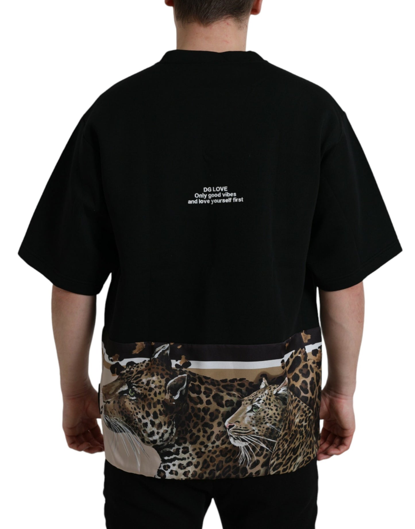 Dolce &amp; Gabbana Elegantes T-Shirt mit Rundhalsausschnitt und Leopardenmuster