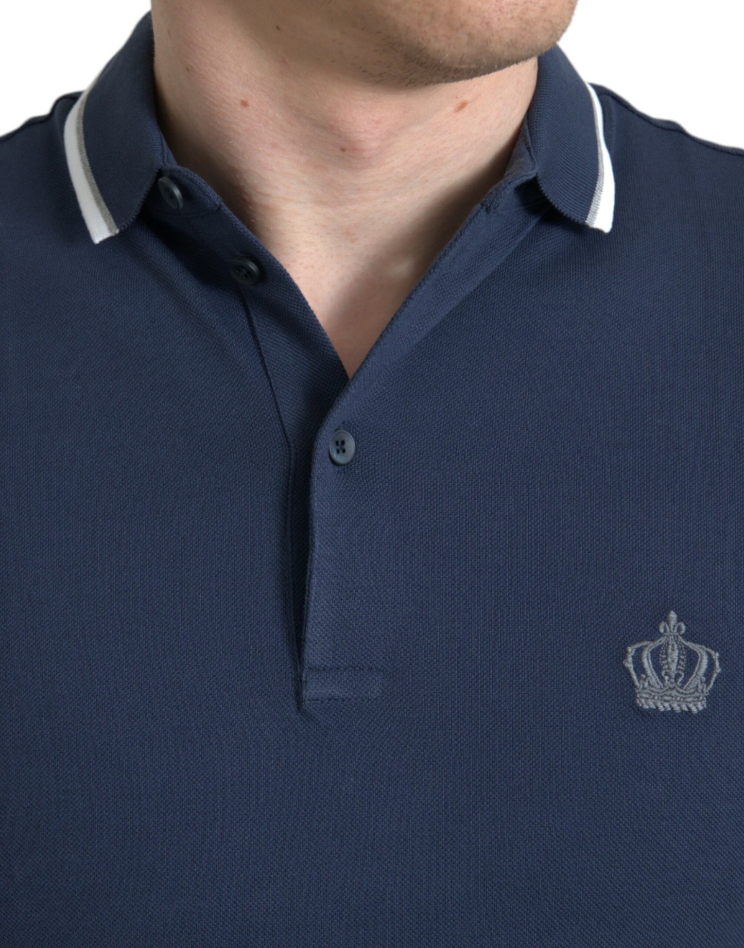 Dolce &amp; Gabbana – Elegantes Polo-T-Shirt mit Kronen-Stickerei