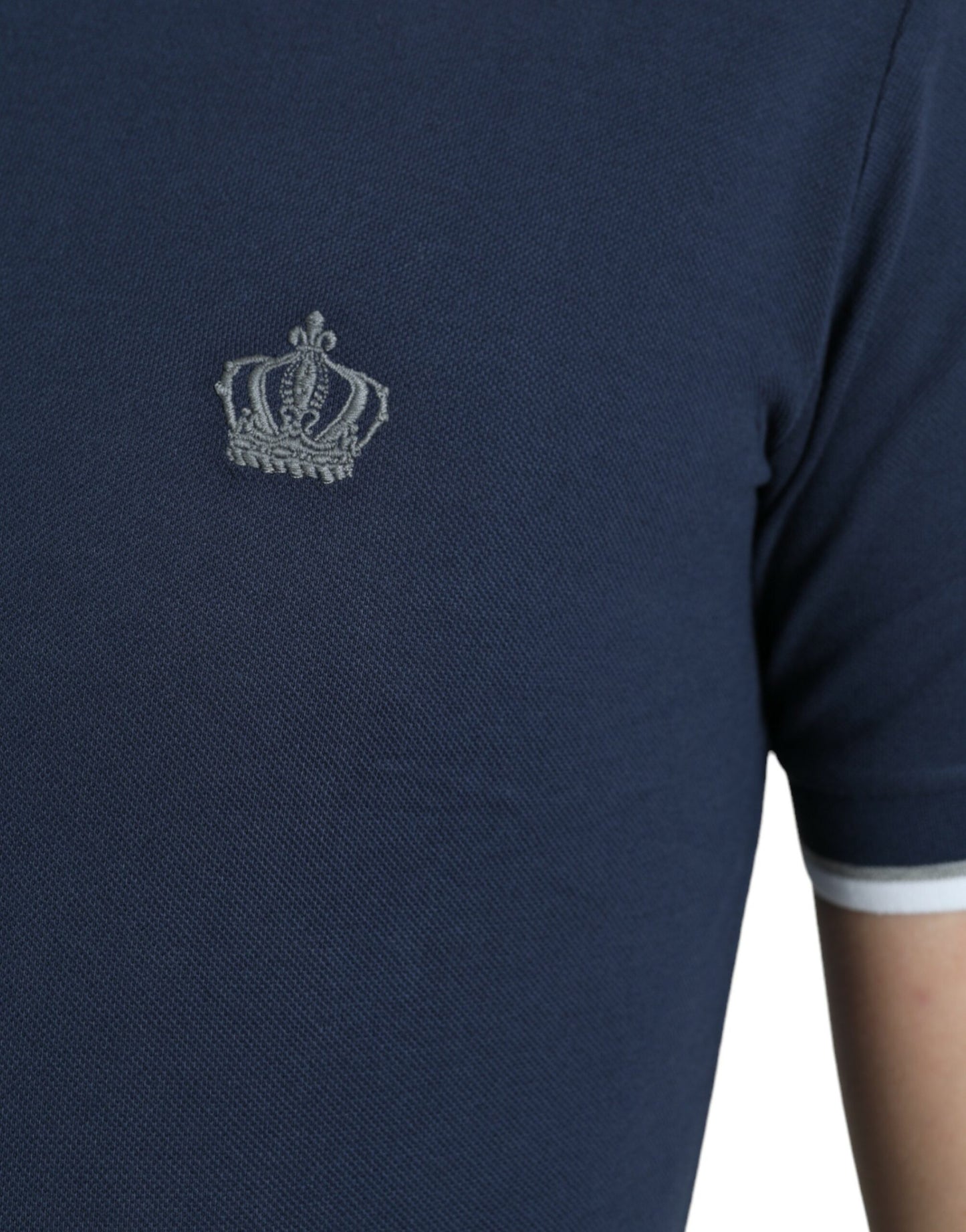 Dolce &amp; Gabbana – Elegantes Polo-T-Shirt mit Kronen-Stickerei