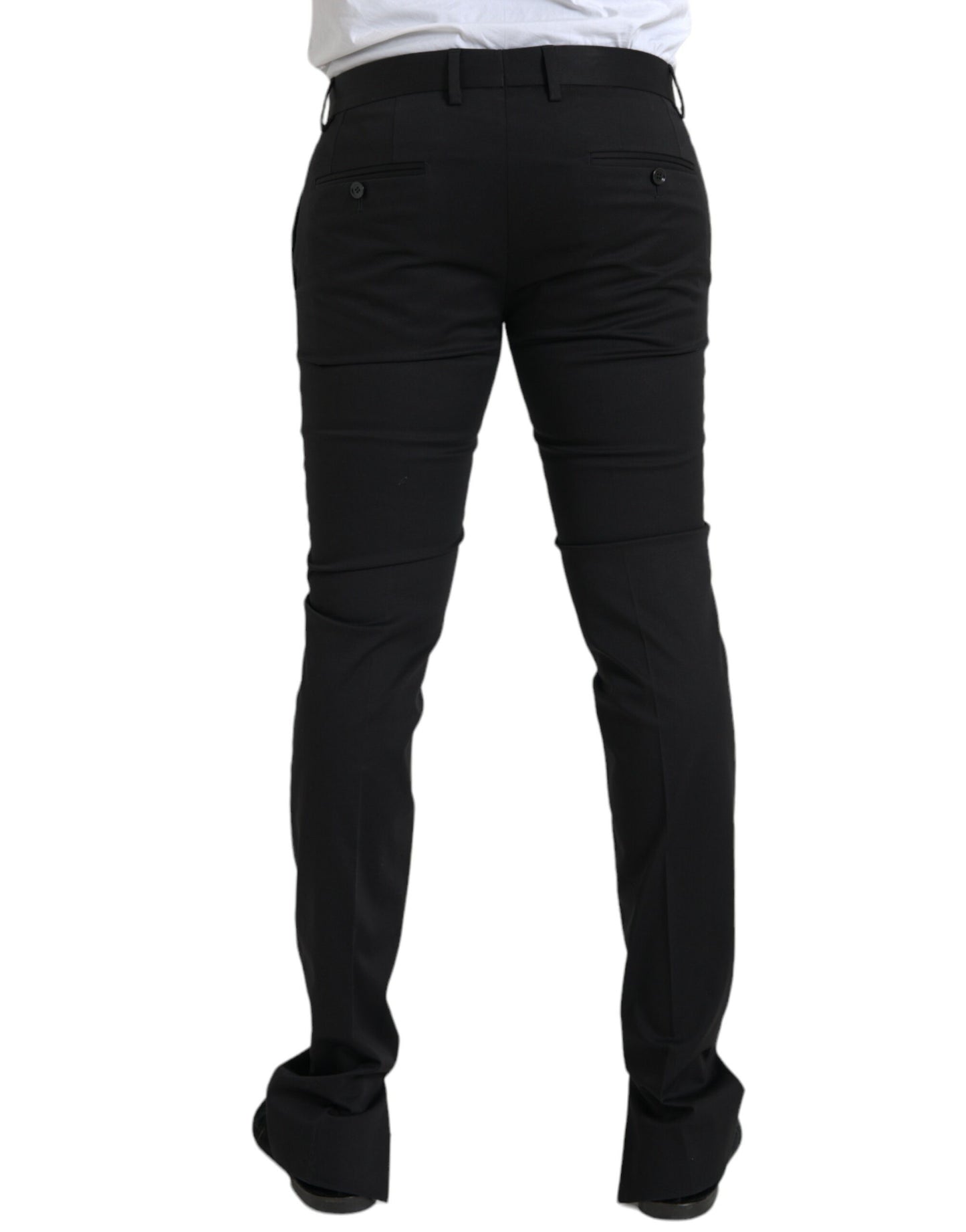 Dolce & Gabbana Black Cotton Stretch Skinny Dress Pants