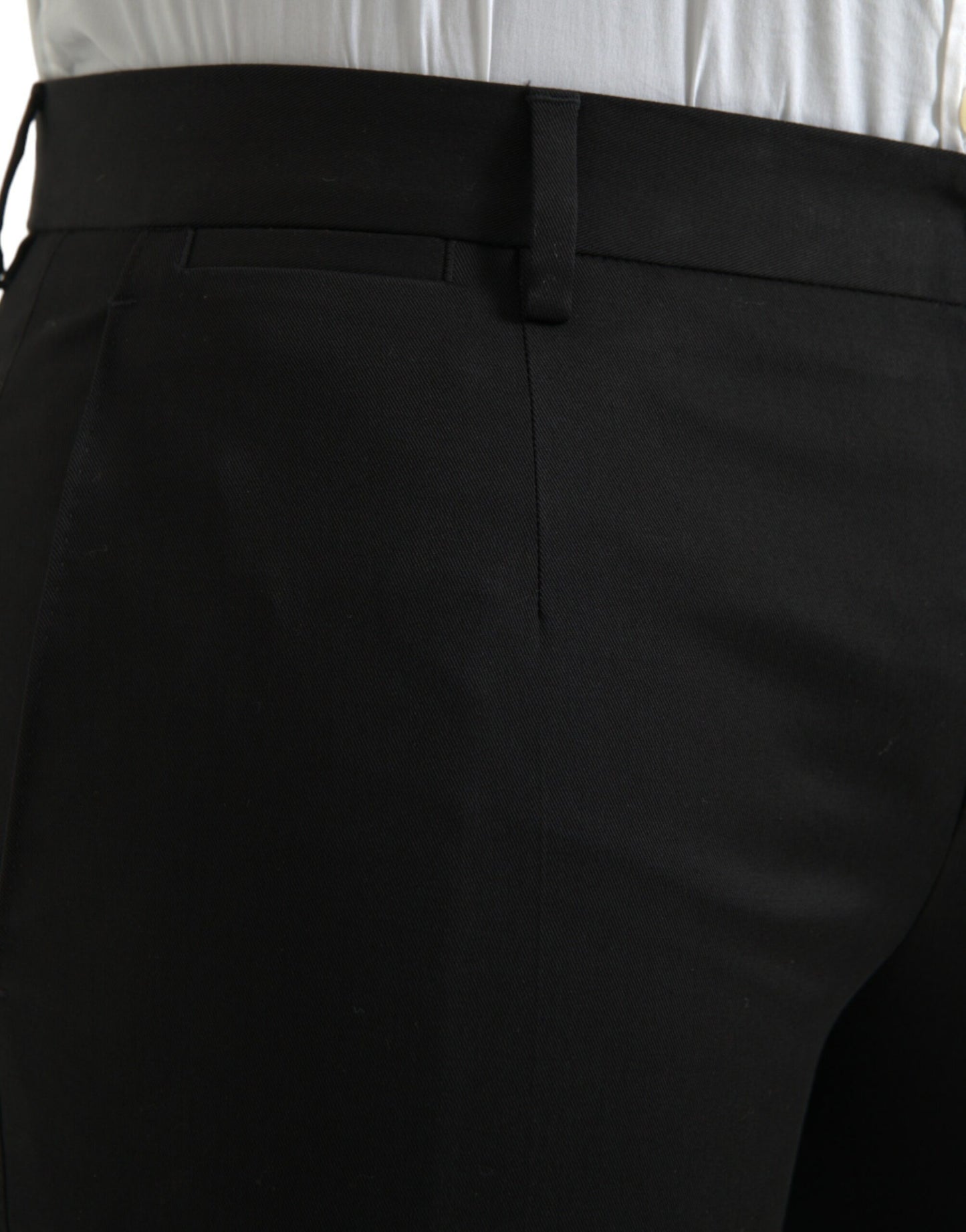 Dolce & Gabbana Black Cotton Stretch Skinny Dress Pants