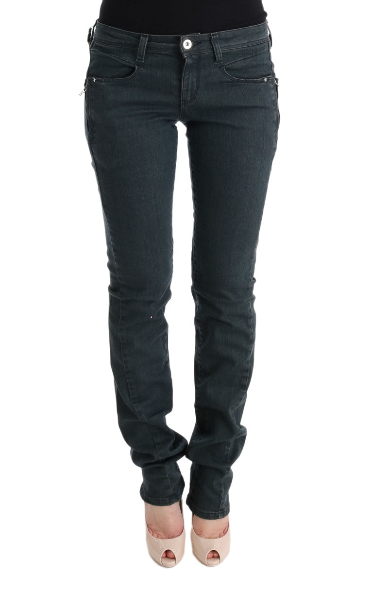 Kostüm-National-Chic-Superslim-Jeans aus grauer Baumwolle