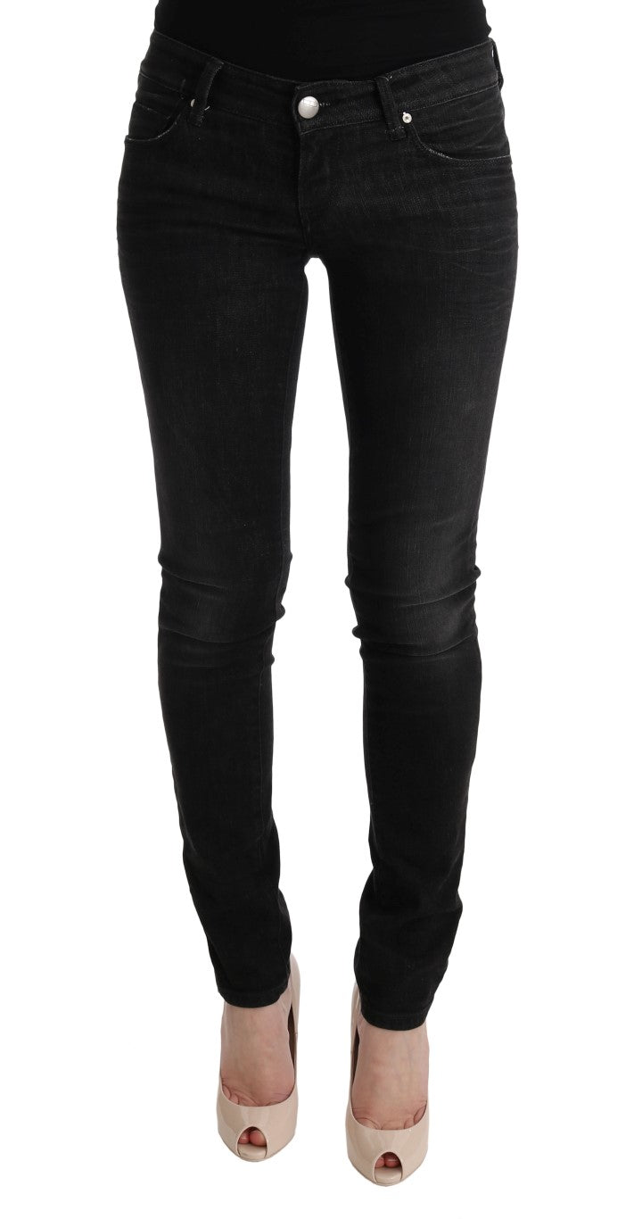 Acht Chic Slim Fit Black Cotton Jeans