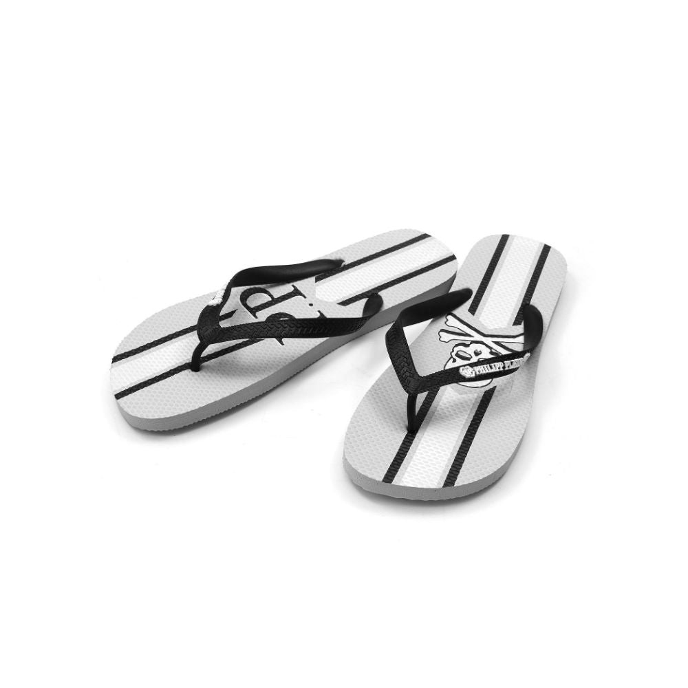 Philipp Plein Schicke graue Flip-Flops mit Logo-Print