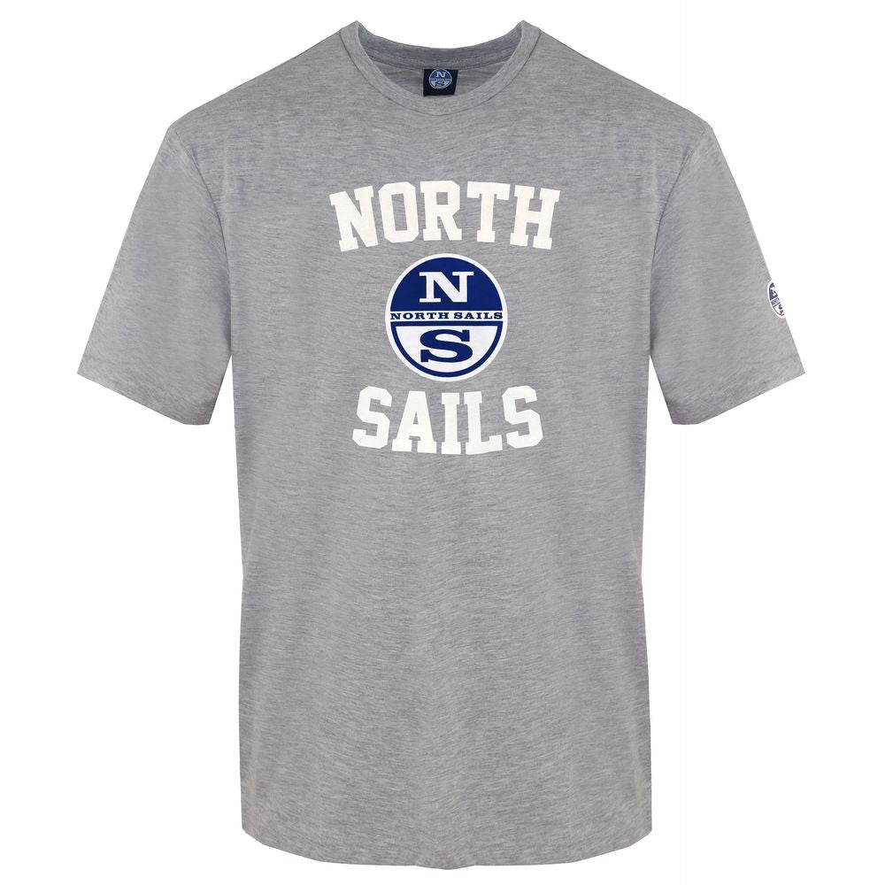 Schickes graues T-Shirt mit Rundhalsausschnitt und Frontprint von North Sails