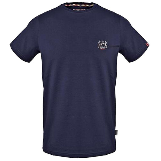 Aquascutum Blue Cotton Men T-Shirt