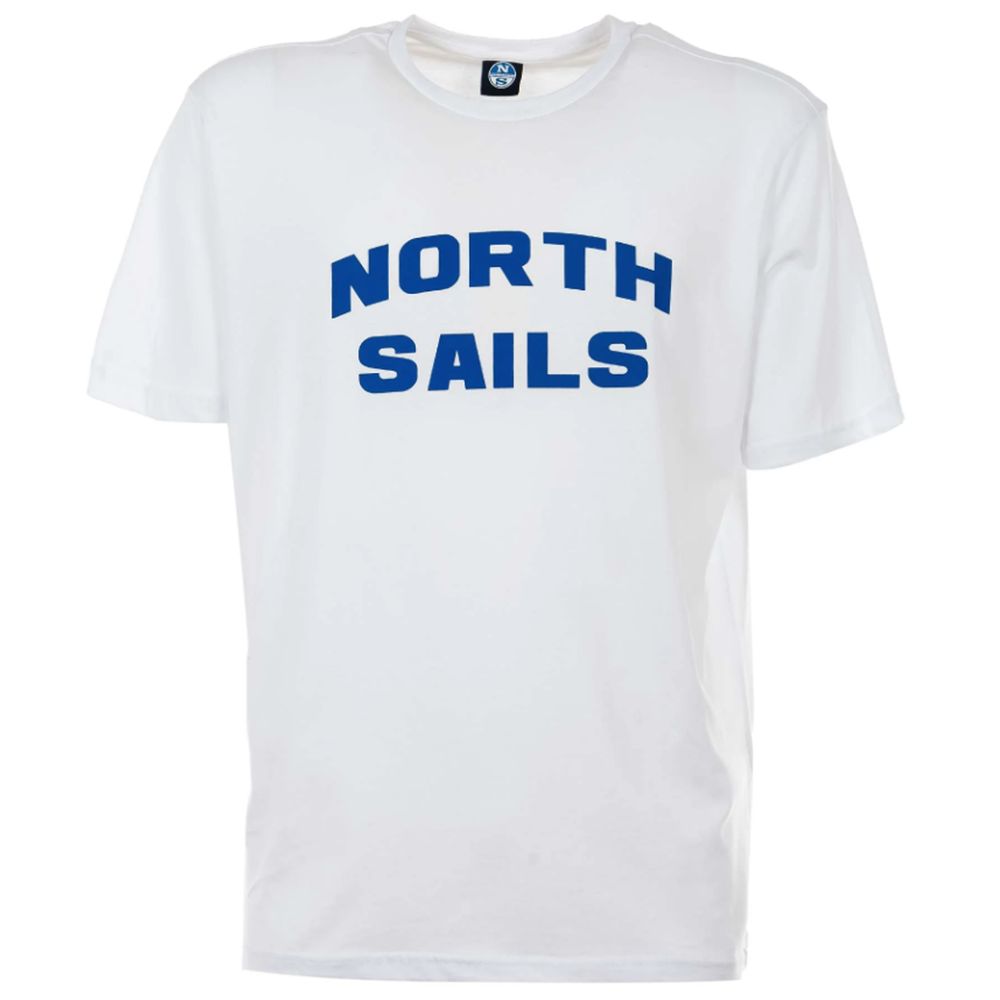 Elegantes T-Shirt aus weißer Baumwolle von North Sails mit auffälligem blauen Logo