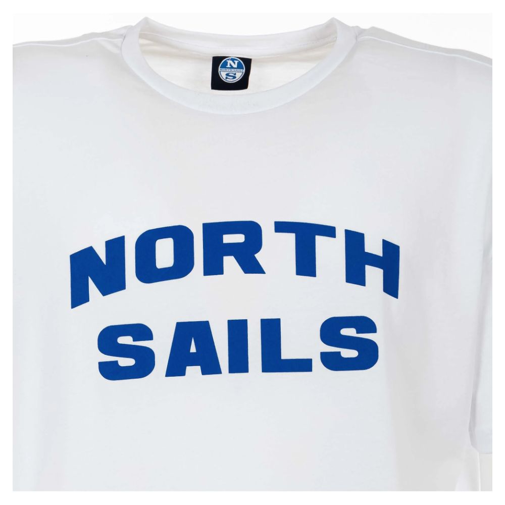 Elegantes T-Shirt aus weißer Baumwolle von North Sails mit auffälligem blauen Logo