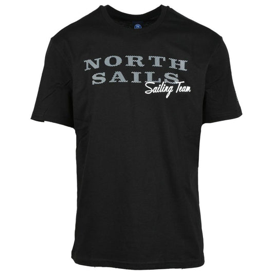 North Sails Baumwoll-T-Shirt mit geprägtem Logo in zeitlosem Schwarz