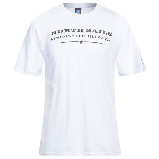 North Sails Elegantes weißes Baumwoll-T-Shirt mit Brustaufdruck