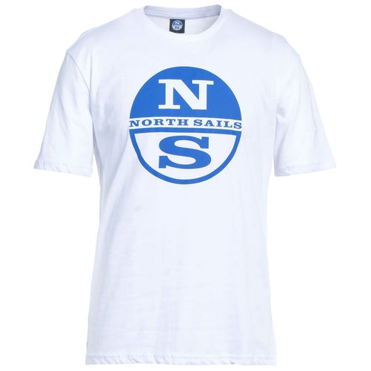 North Sails Crisp White Logo-Baumwoll-T-Shirt