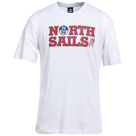 North Sails Elegantes weißes Baumwoll-Logo-T-Shirt