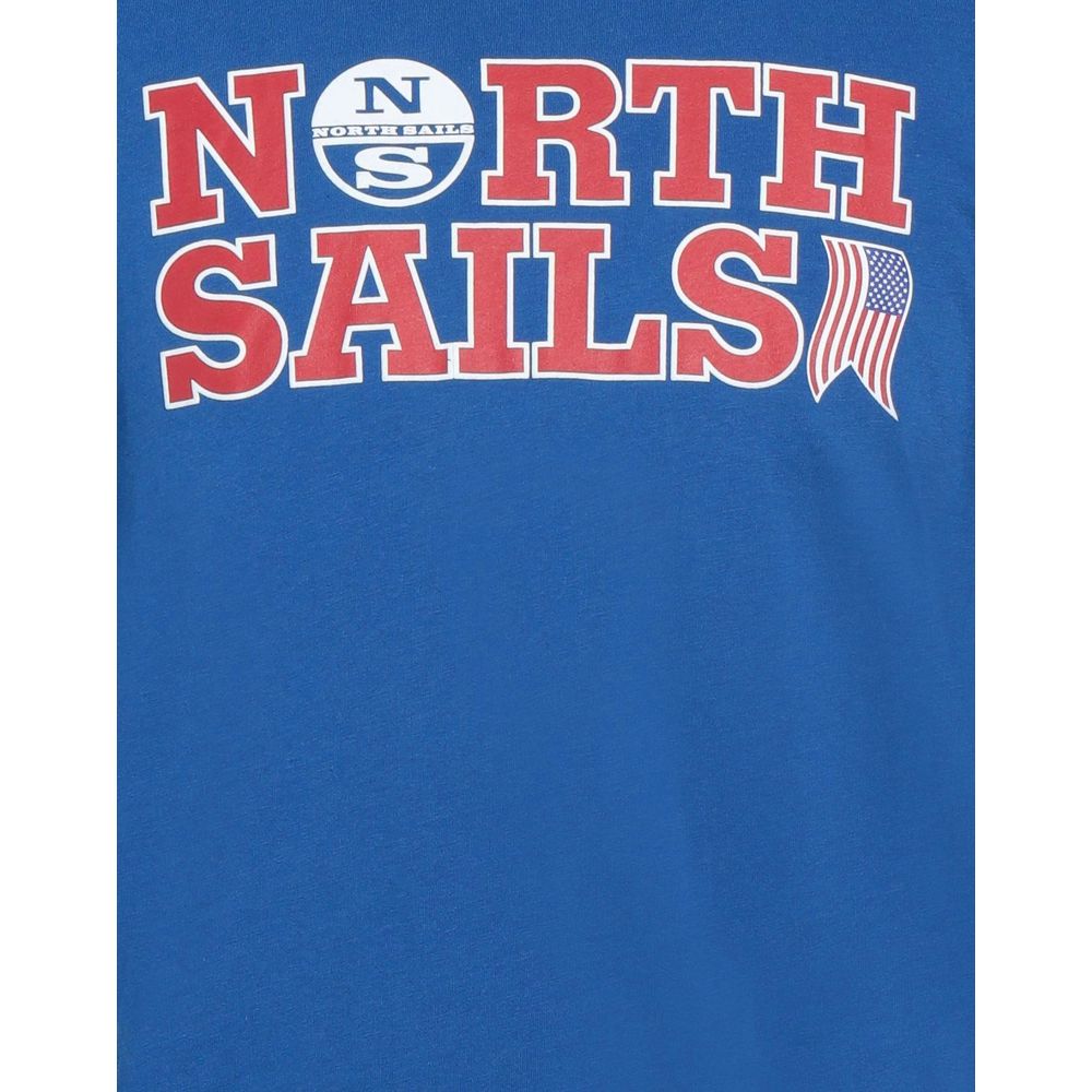 Ozeanblaues Baumwoll-T-Shirt von North Sails mit charakteristischem Brustlogo