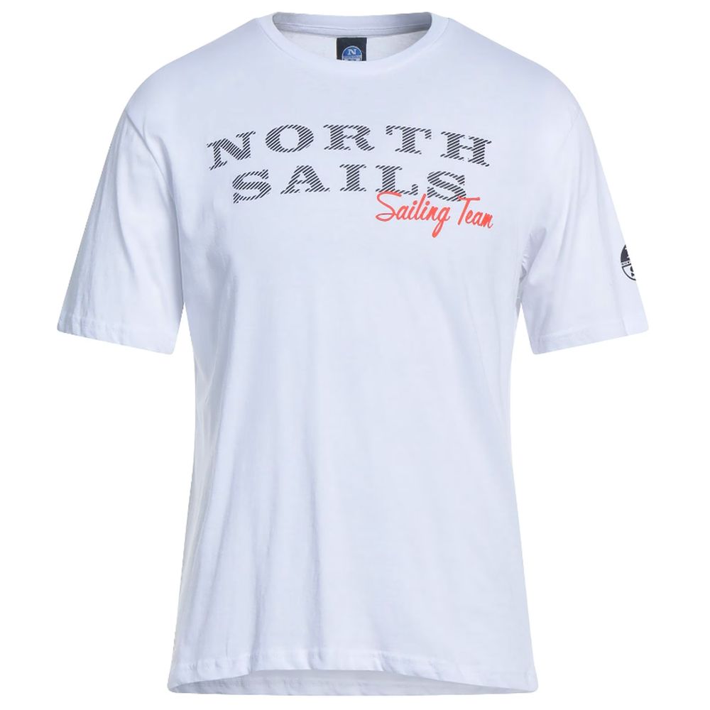 North Sails Pristine White Rubber Logo T-Shirt