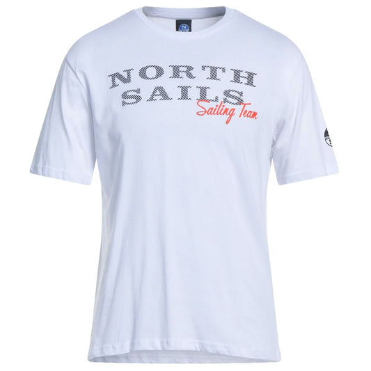 North Sails Pristine White Rubber Logo T-Shirt