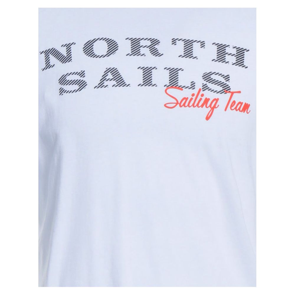 North Sails Pristine White Rubber Logo T-Shirt