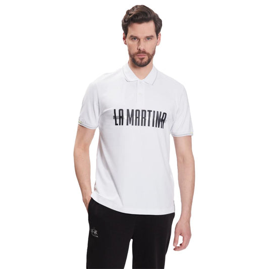 La Martina Elegantes Poloshirt aus Baumwollmischung mit Glitzerakzent