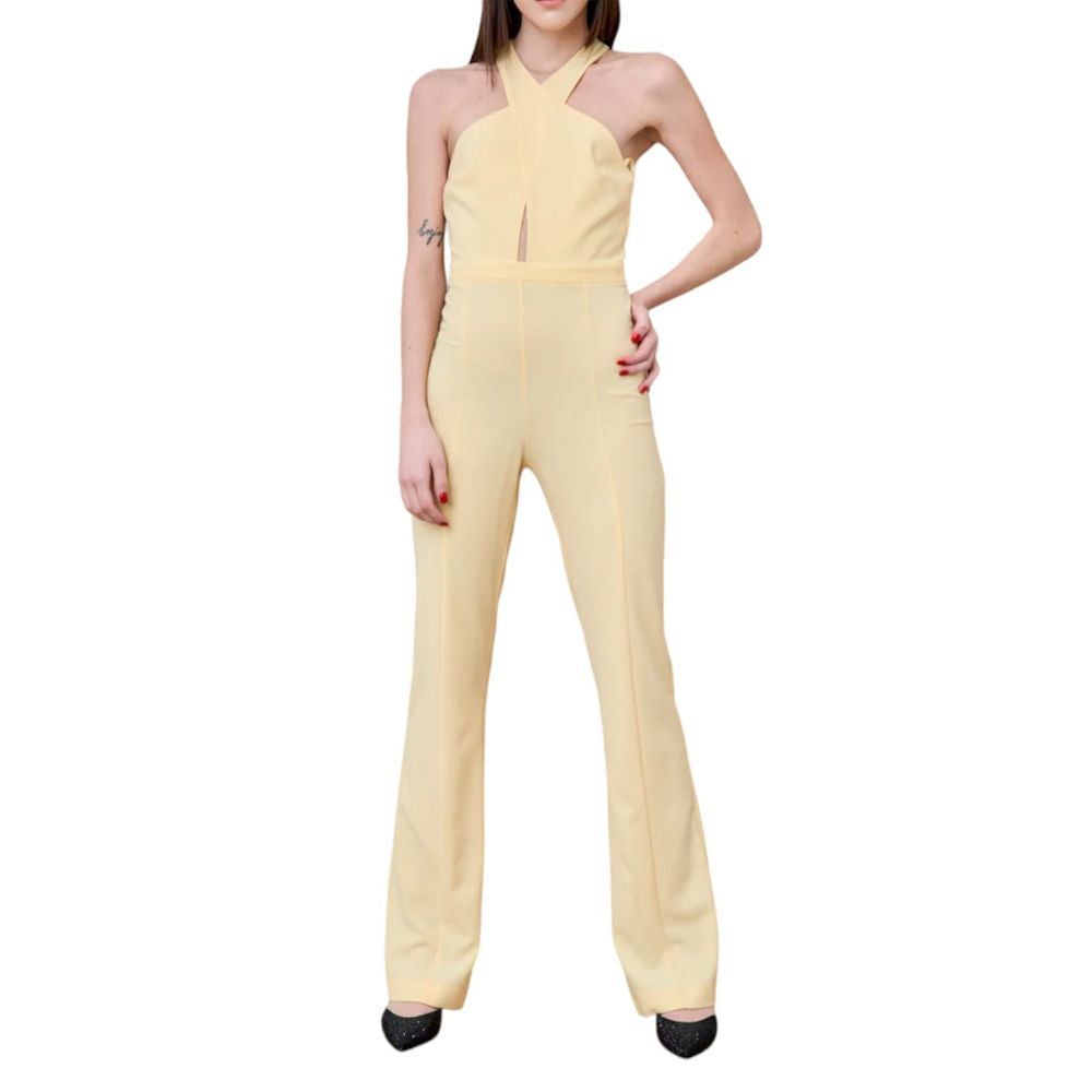 Patrizia Pepe Strahlendes kanariengelbes Stretch-Jumpsuit-Kleid