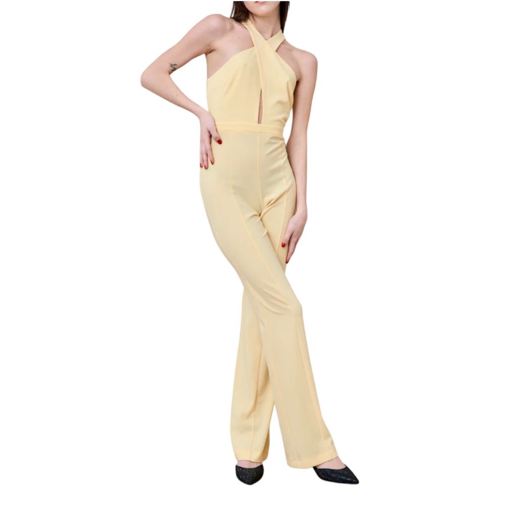 Patrizia Pepe Strahlendes kanariengelbes Stretch-Jumpsuit-Kleid