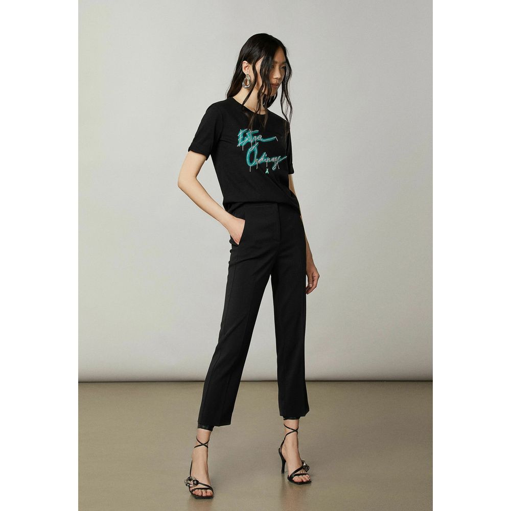 Patrizia Pepe Black Cotton Tops &amp; T-Shirts