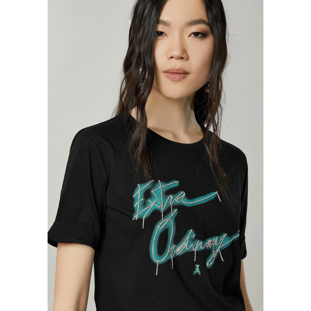 Patrizia Pepe Black Cotton Tops &amp; T-Shirts