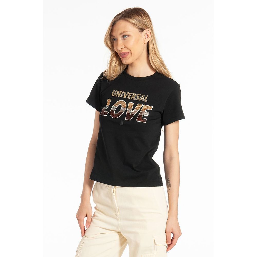 Patrizia Pepe Black Cotton Tops &amp; T-Shirts