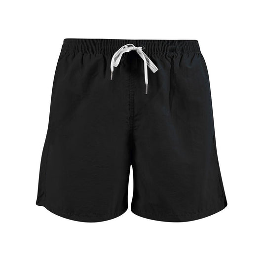 Yes Zee Black Polyester Men's Swim Short