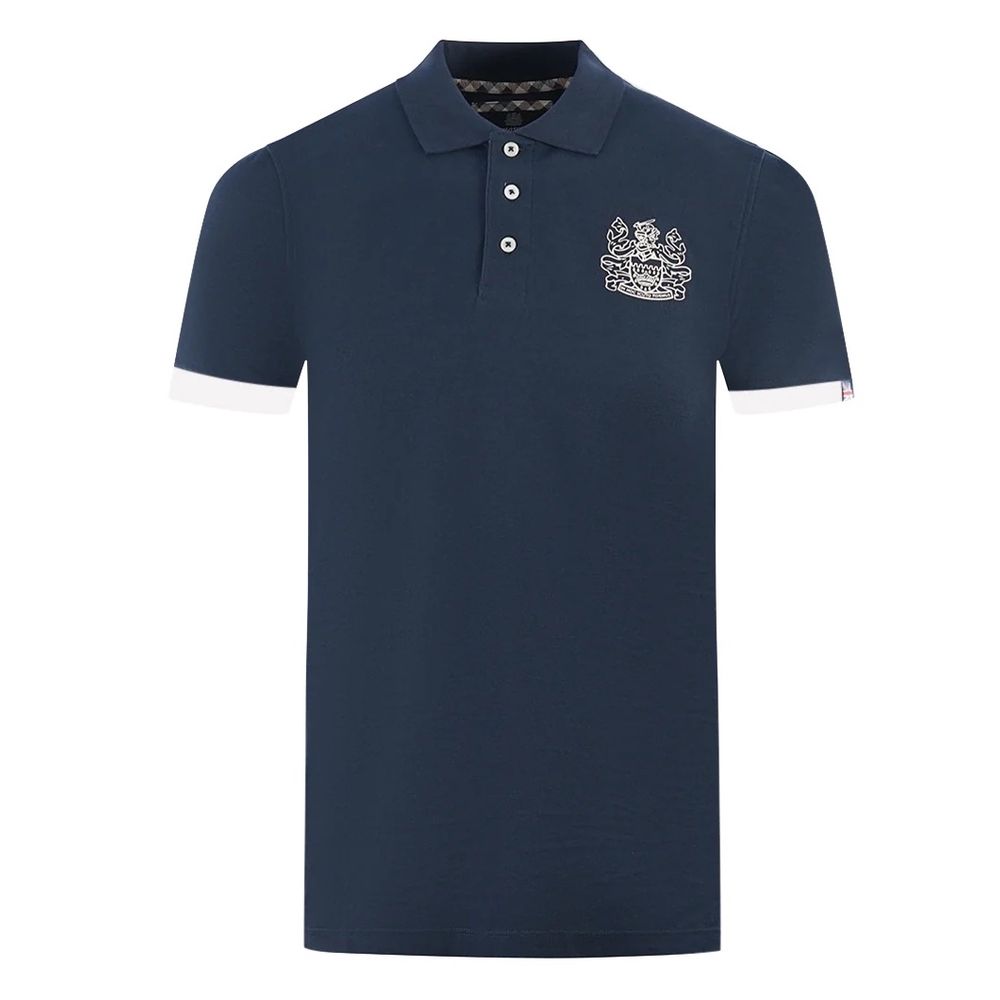 Aquascutum Elegantes Baumwoll-Poloshirt mit kontrastierendem Logo-Emblem