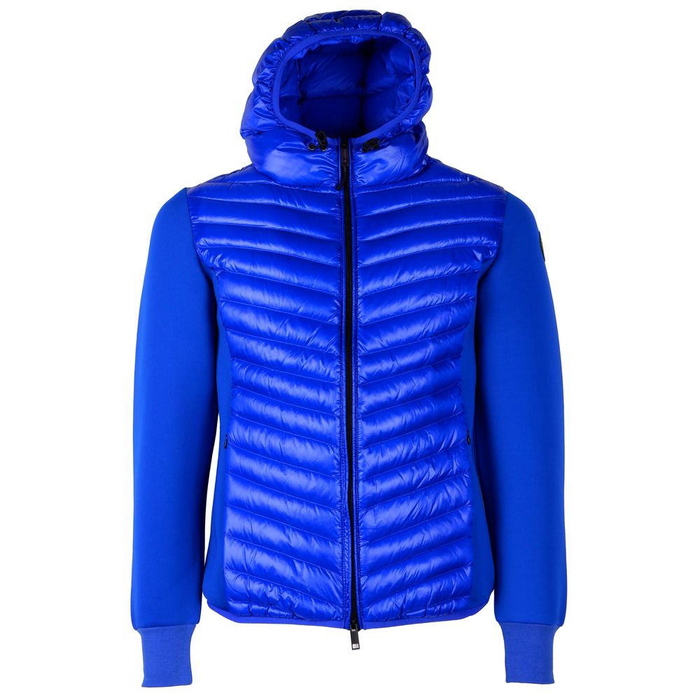 Centograms Schicke Daunenjacke aus blauem Nylon mit Stretchärmeln