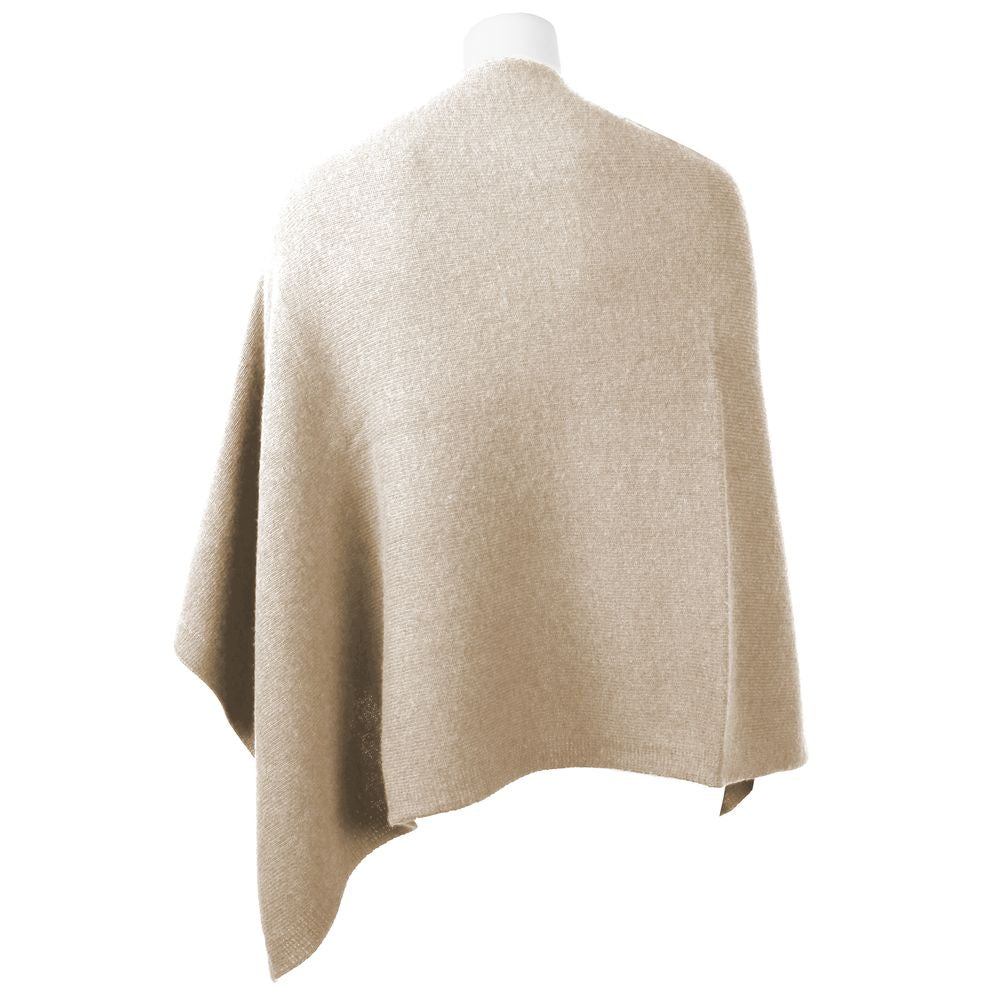 Emilio Romanelli Schicker Kaschmir-Poncho mit V-Ausschnitt in Beige