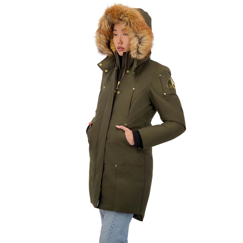 Goldverzierter Stirling-Parka von Moose Knuckles mit blauem Fuchsfell