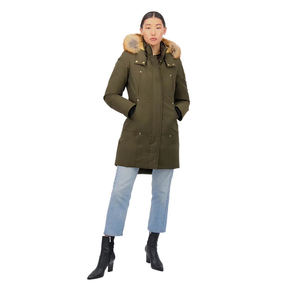 Goldverzierter Stirling-Parka von Moose Knuckles mit blauem Fuchsfell