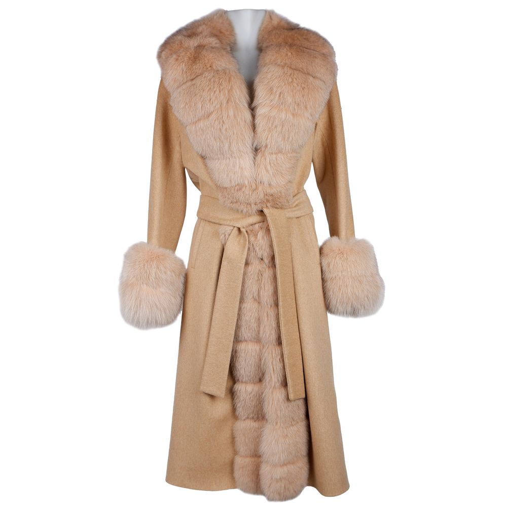 Made in Italy Beige Virgin Wool Jackets &amp; Coat