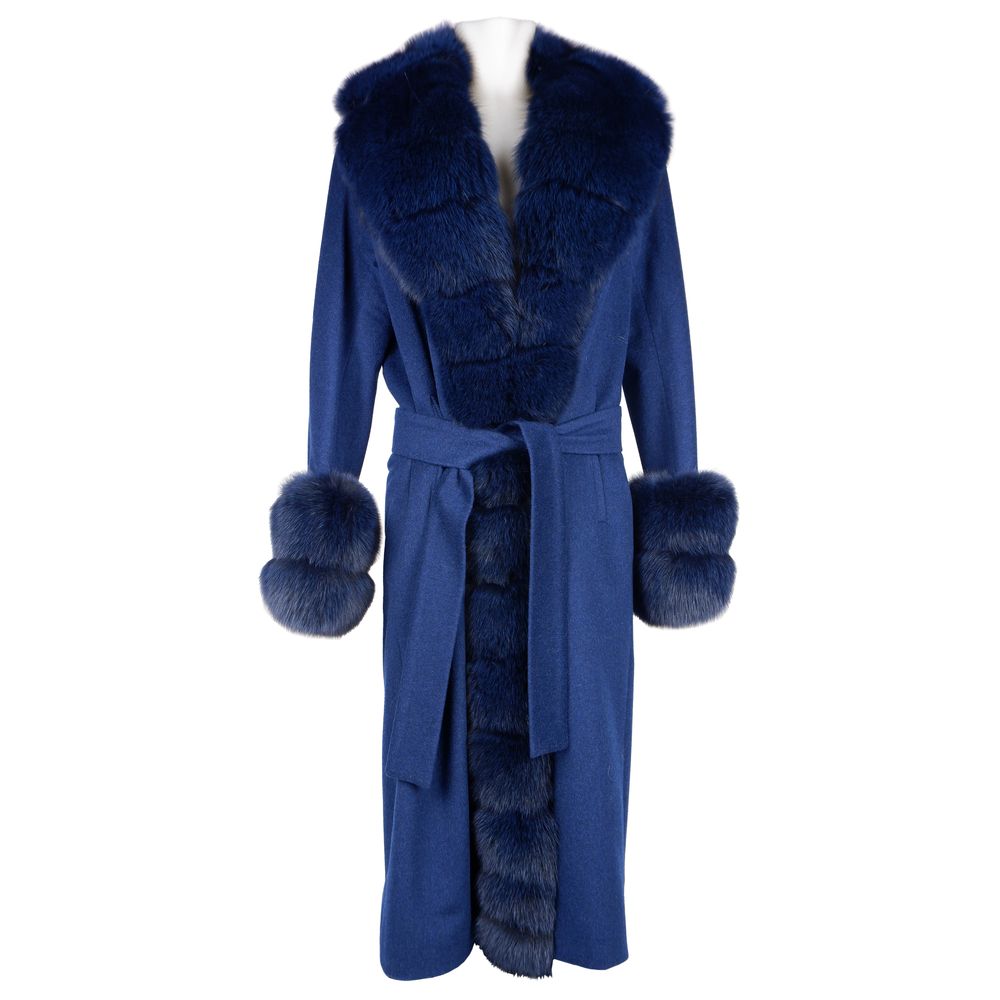 Made in Italy Blue Virgin Wool Jackets &amp; Coat