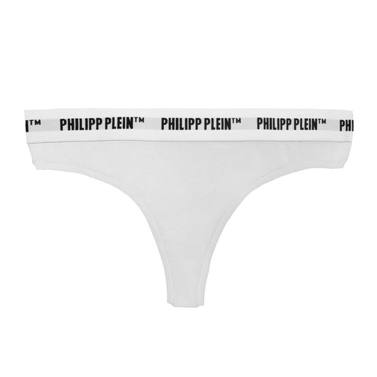 Philipp Plein Elegant White Thong Duo for Women