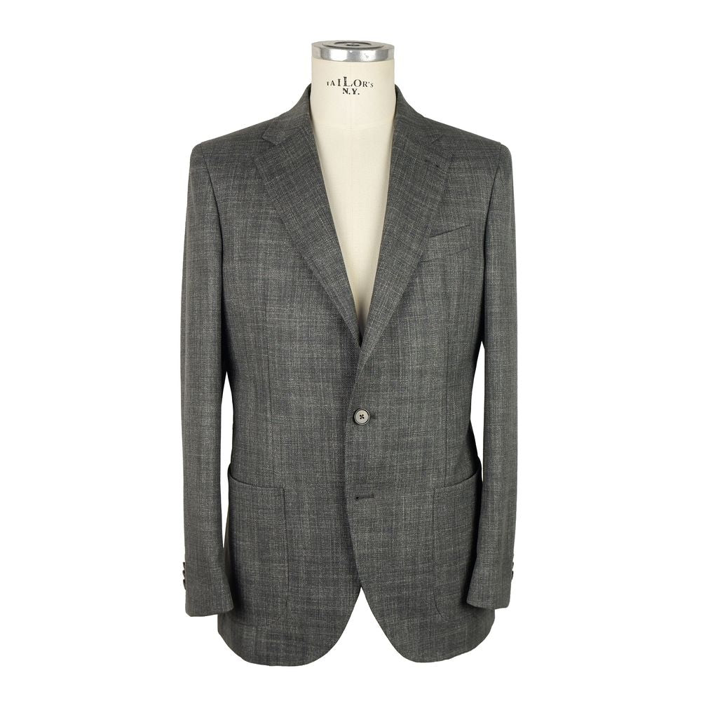 Emilio Romanelli Gray Wool Virgin Blazer