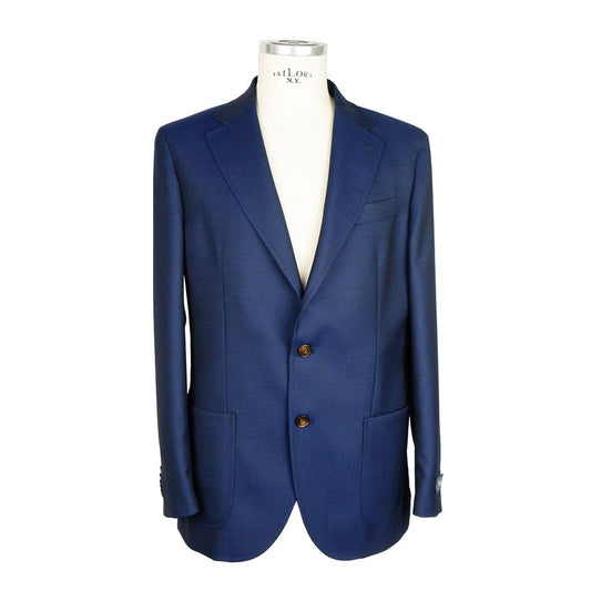 Emilio Romanelli Blue Wool Virgin Blazer