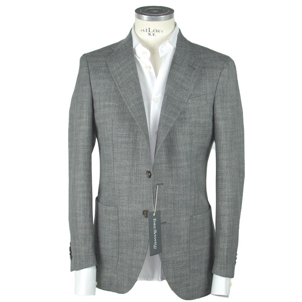 Emilio Romanelli Gray Wool Virgin Blazer