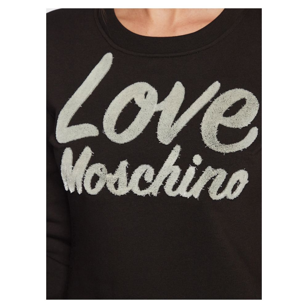 Love Moschino Chic Embossed Logo Cotton Blend Dress