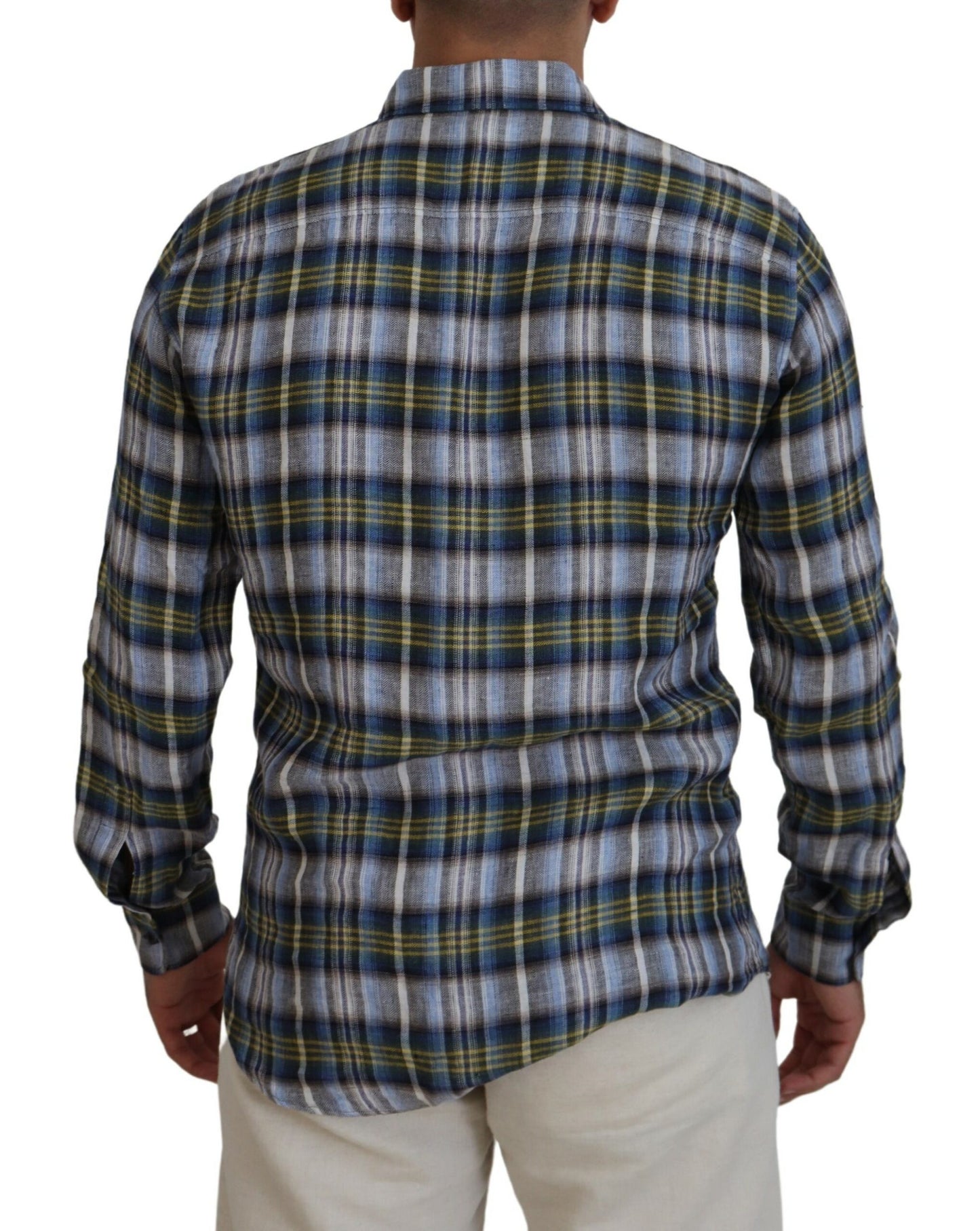 Dsquared² Multicolor Checkered Casual Men Long Sleeves Shirt