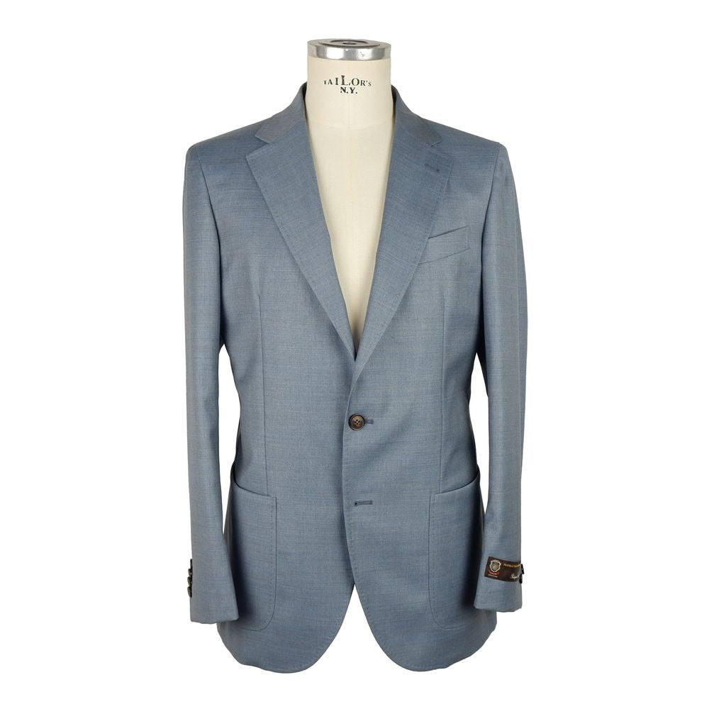 Emilio Romanelli Light Blue Wool Virgin Blazer