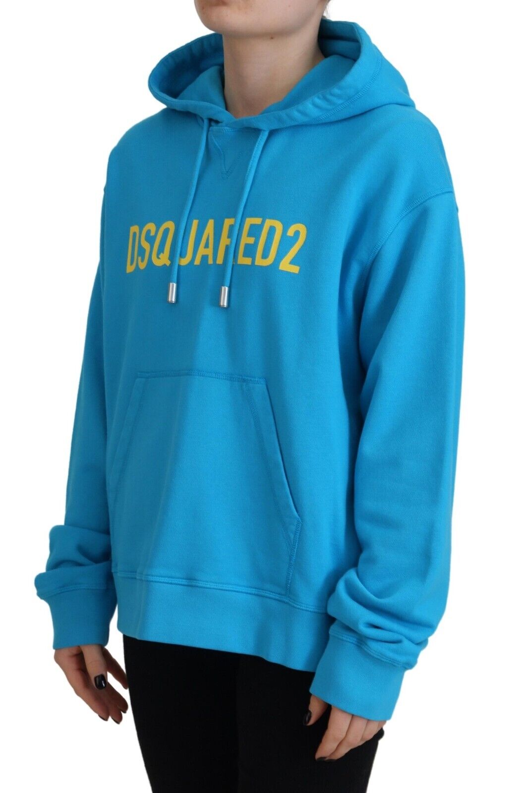 Dsquared² Blue Logo Print Cotton Hoodie Sweatshirt Sweater