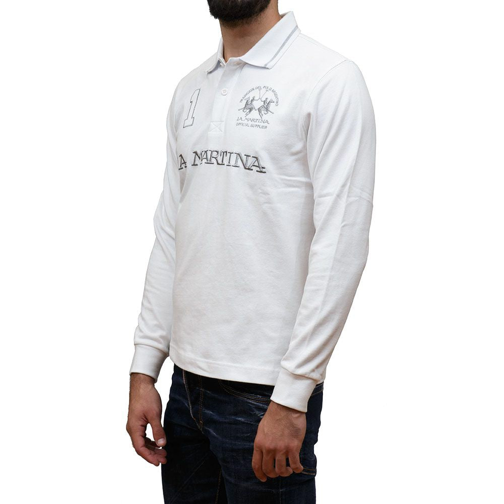 La Martina White Cotton Polo Shirt