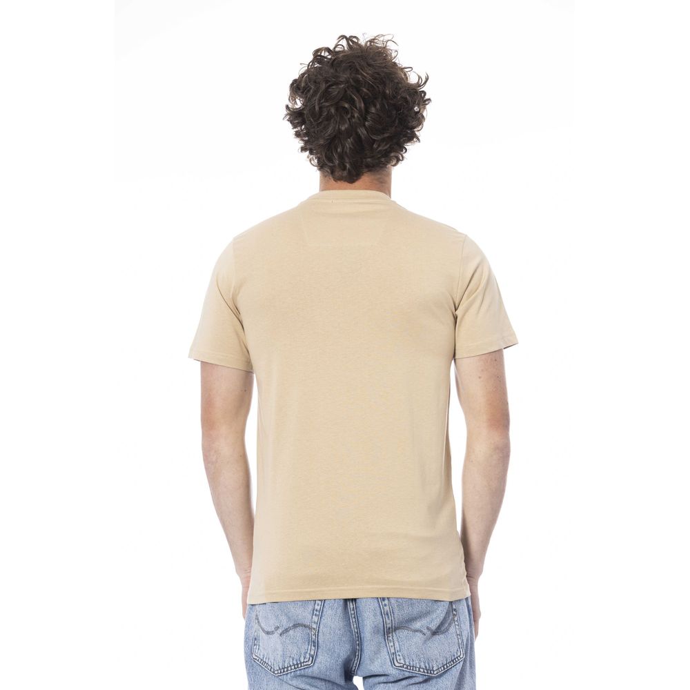 Cavalli Class Beige Cotton Men T-Shirt