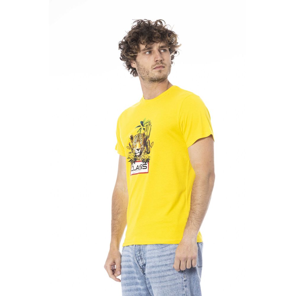 Cavalli Class Yellow Cotton Men T-Shirt