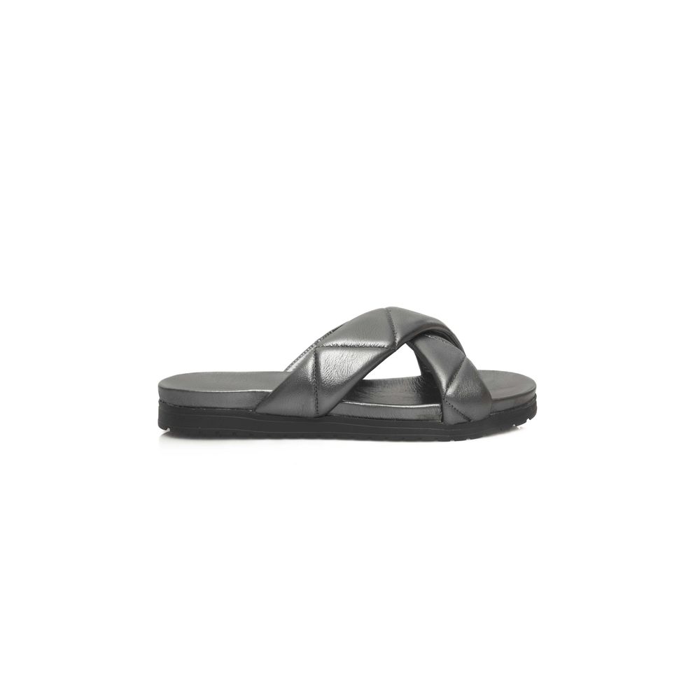 Cerruti 1881 Gray Sheepskin Women Sandal